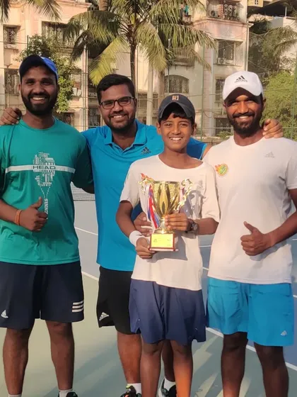 The whole team is behind every player. Our coaching staff celebrating with Rishikesh Mane after his successful run to the finals of the U12 Nationals.