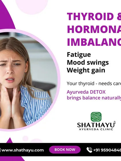 Thyroid issues can lead to fatigue, mood swings, and weight gain, indicating a deeper hormonal imbalance. My Ayurvedic detox programs are designed to care for your thyroid, bringing your body back into balance naturally.