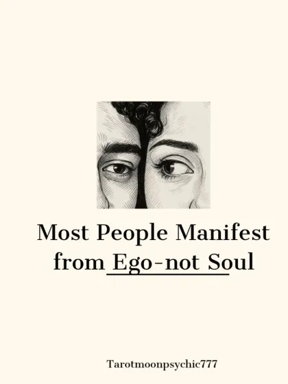 Most people manifest from their ego, not their soul. This is a fundamental concept that, once understood, can transform your ability to attract what you truly desire.