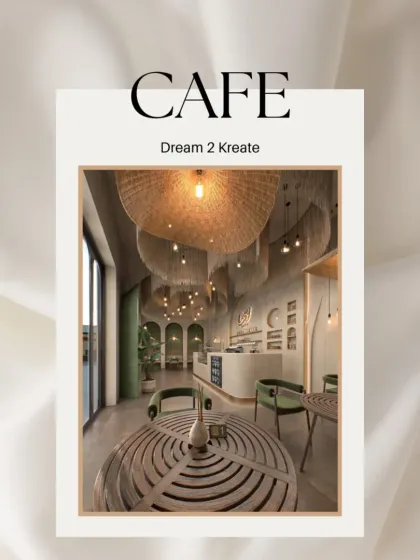 A promotional graphic for the "Cozy Cafe" project.