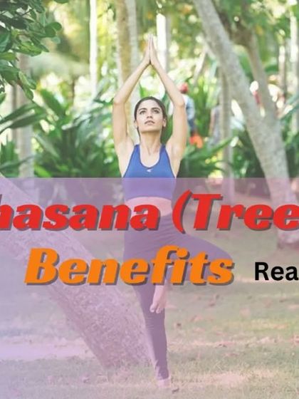 Vrikshasana (Tree Pose) is a fundamental balancing pose with numerous benefits. As this graphic explains, it improves posture, tones leg muscles, increases concentration, and stimulates the root chakra.