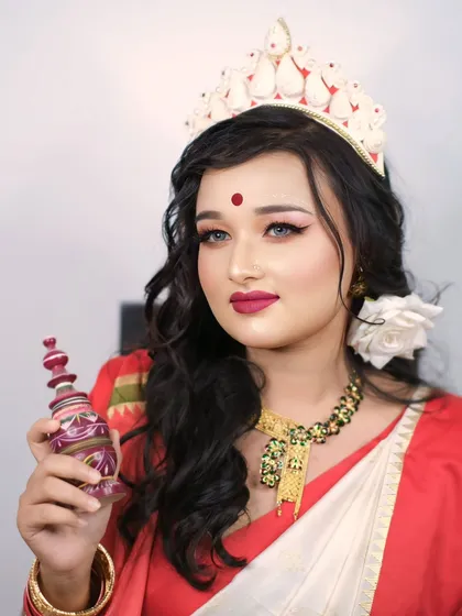 A celebration of tradition and beauty. This portrait of a Bengali bride captures the intricate details of her attire and the serene look in her eyes, showcasing my work with cultural and bridal themes.