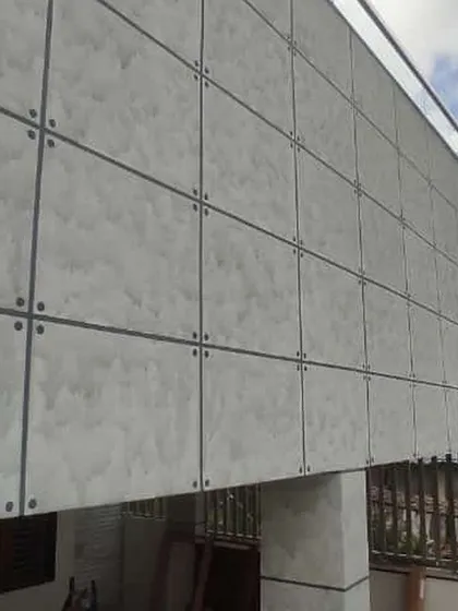 My services extend to exterior finishes that enhance your home's curb appeal. This project features a modern, textured panel finish that is both stylish and durable, protecting the building from the elements.
