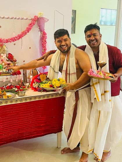 Celebrating Ganesh Chaturthi at home. We embrace all traditions with love and joy, blending our culture with our modern lives.