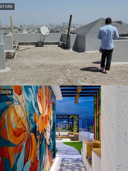 This series of images shows the "before" site next to the "design" render. This is the first step in my process, ensuring you and I are perfectly aligned on the vision before any construction begins.