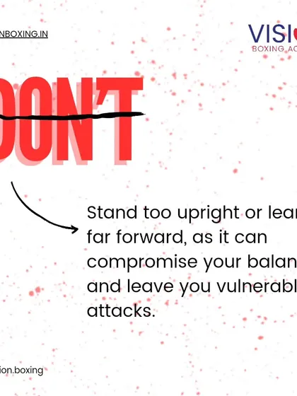 A common mistake is standing too upright or leaning too far forward. Both positions compromise your balance and leave you vulnerable to attacks. A solid stance is key.