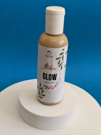 This is my Glow Lotion, made to keep your skin soft and moisturized. It's packed with natural nutrients and free from harmful chemicals.