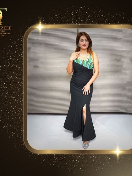 These images showcase my festive and party wear gowns, perfect for celebrating in style. Each design, from sleek black dresses to elegant grey gowns, is crafted to make you feel special during the festive season.