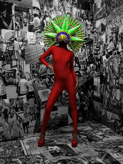This image is the heart of my personal series, "The Stars of a Quiet Struggle." It represents my vision of finding the heroic in the everyday, blending high-fashion aesthetics with the raw, unfiltered energy of Mumbai's streets.