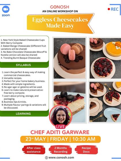 Conosh - Online Culinary Workshops Cheesecakes, Tarts & Tub Desserts photo 6