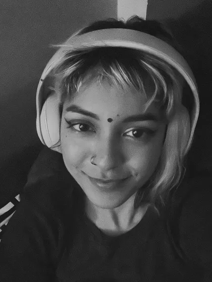 A simple black and white selfie. A moment of calm and reflection.