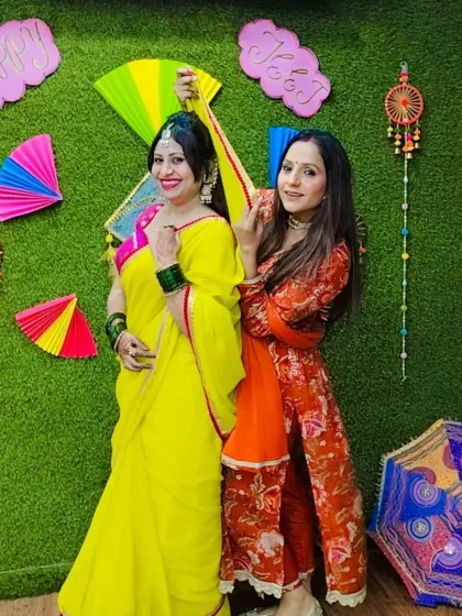 Posing with a member during our colorful Teej celebration. These are the moments that make our community so special.