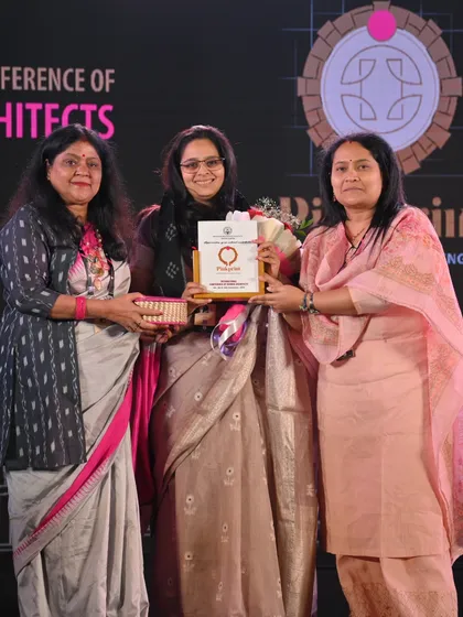 Receiving an award at the International Conference of Women Architects. It is an honor to be recognized by my peers and to be part of a movement that champions equity and inclusivity in architecture.