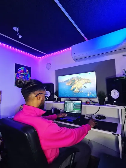 In the lab cooking up new sounds. This is a typical view from my chair at MRSAJSTUDIOS, surrounded by speakers, keyboards, and a whole lot of inspiration.