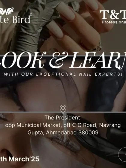 I take my expertise on the road with "Look & Learn" seminars across India. This is a great opportunity for aspiring artists in cities like Ahmedabad to learn advanced lash and brow techniques directly from my team.