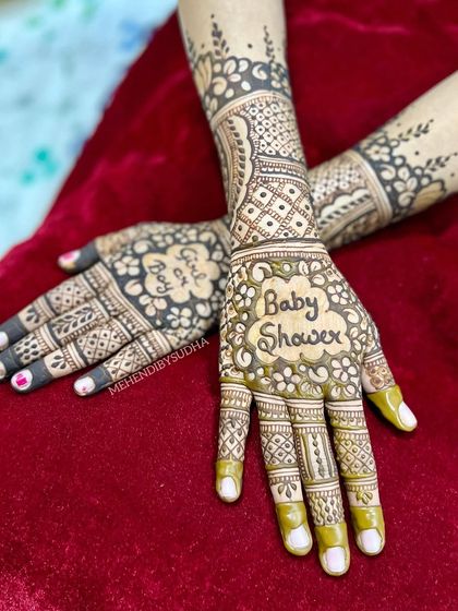 A clear, top-down shot of the "Baby Shower" design, perfect for clients who want a festive but not overly dense pattern.