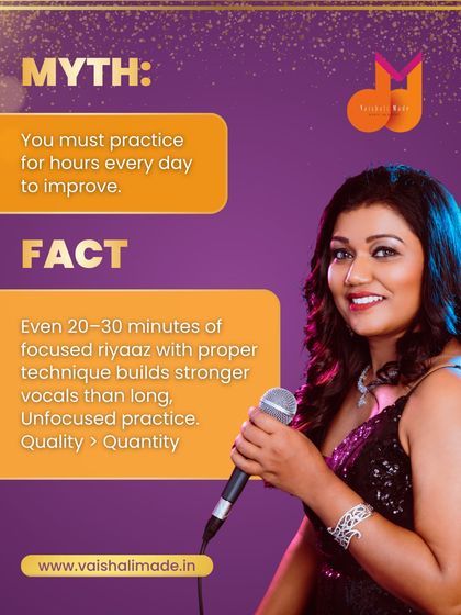 It's a common myth that you need to practice for hours to see results. The fact is, 20-30 minutes of focused 'riyaaz' with proper technique is far more effective. I teach you how to practice smart, not just hard.