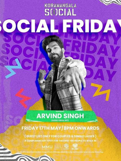 Another poster for my Social Friday residency, a must-visit for Bollywood lovers.