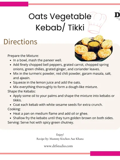 Follow these easy directions to make crispy and flavorful Oats Vegetable Kebabs. They are shallow-fried, making them a much healthier choice than deep-fried snacks.