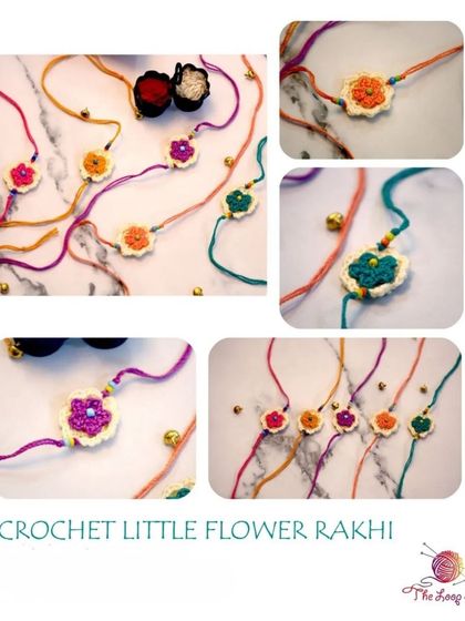 My Little Flower Rakhis are delicate and sweet, shown here with traditional roli and chawal.