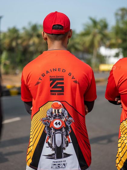 "Trained by Track School." Our merchandise reflects the pride our students feel after completing the program.