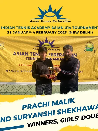 We congratulate the Girls' Doubles winners of the ATF Asian U14 Tournament. This highlights our commitment to providing equal opportunities for boys and girls to compete at an international level.