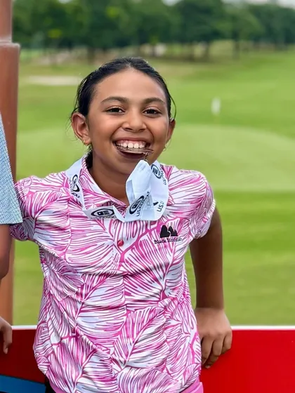 A happy Aahana Shrivastava after finishing 2nd Runner-Up in the US Kids India Local Fall Tour.