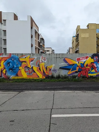 The full production with my Spiderman piece and my boy's work next to it. It's always fun to do a themed wall and see how our styles come together.