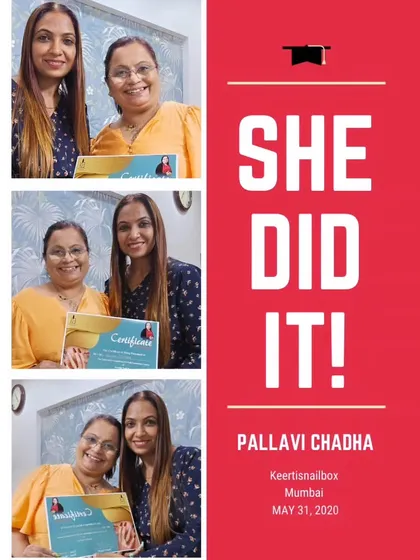 Celebrating my student Pallavi's graduation. She is now ready to start her own nail business, and I couldn't be prouder.