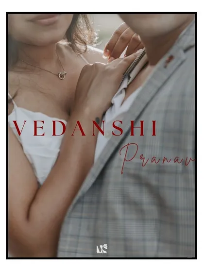 A detailed, artistic shot focusing on the couple's hands and embrace. The text overlay with their names adds a personalized, editorial touch to this intimate pre-wedding portrait.