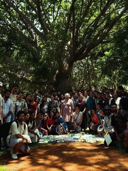 The 50th edition of Cubbon Paints was filled with so much positive energy. Here is our group of artists, all gathered under the trees after a wonderful day of painting and sharing.