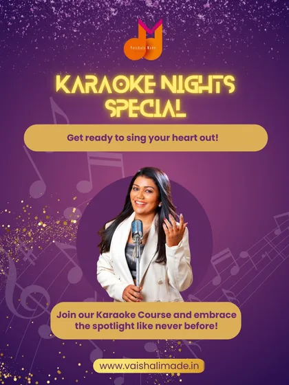 Get ready to sing your heart out. This is the main announcement for our Karaoke Nights special, inviting you to join our Karaoke Course and embrace the spotlight.