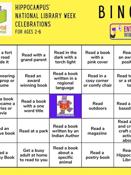 Let's play Reading BINGO! This is one of our favorite challenges, with fun dares like "build a fort and read inside" or "read to a pet". It's a great way to make reading a fun family activity.