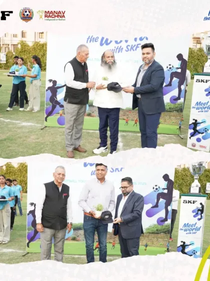 The prize distribution ceremony for the 'Meet the World' tournament. We celebrate the winners and every participant, with dignitaries present to motivate these young girls to dream big.