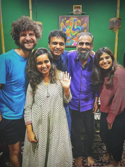 A happy group photo from our live band rehearsals. This is my musical family, and these are the moments I treasure.