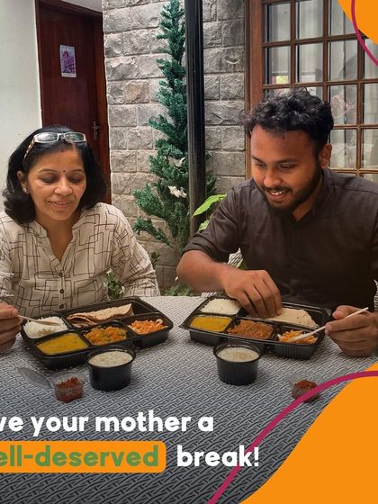 Give your mother a well-deserved break! Let me do the cooking so you can enjoy a wholesome meal together. This picture captures that special moment of sharing food and love.