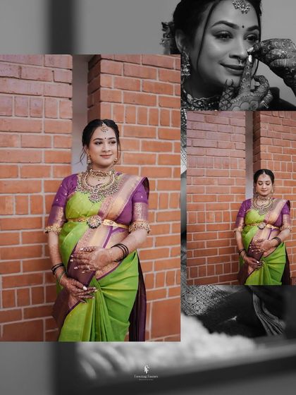 This collage combines color and black-and-white shots from a traditional maternity session, capturing both the vibrant details and the timeless emotion of the moment.