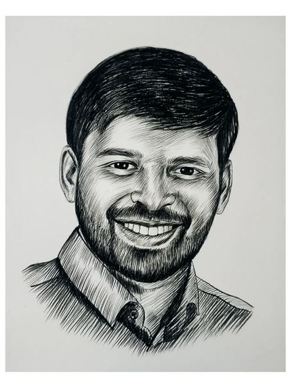 Sharan Ediga - Custom Portrait Art Classic Charcoal Portraits photo 5