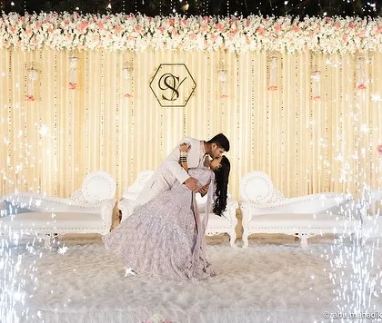 A dramatic and romantic dip during their first dance, a perfect end to a perfect night.
