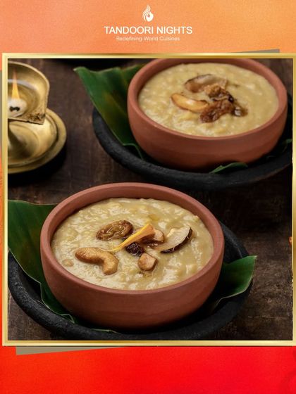 Celebrate the spirit of Navratri with our divine dishes. This sweet kheer, served in traditional earthen pots, is a perfect, soulful ending to a festive meal.