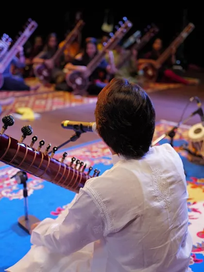 Leading a sitar workshop at The Fine Arts Society in Kuala Lumpur. It was wonderful to see so many dedicated sitar players and share what I have learned from my father.