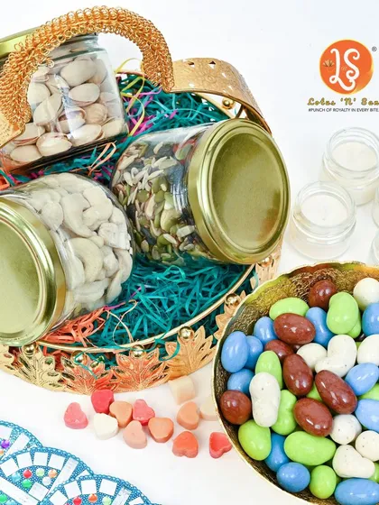 My styling aims to create a rich, aspirational story around your product. Here, I arranged a decorative golden basket filled with nuts and candies to create a feeling of abundance and celebration, perfect for festive promotions or high-end gifting catalogues.
