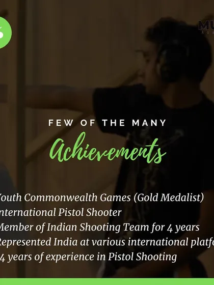 Coach Lakshay is a Youth Commonwealth Games Gold Medalist and was a member of the Indian Shooting Team for four years, bringing immense experience to our academy.