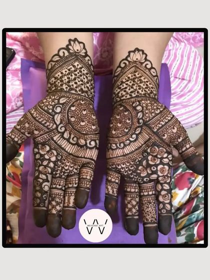 The matching pair for the bridesmaid's peacock design.