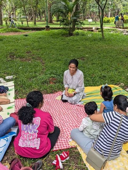 A wonderful collection of photos from our 'Belonging' session, featuring 'Giraffes Can't Dance'. You can see the children's expressive faces as they connect with Gerald the giraffe's journey.