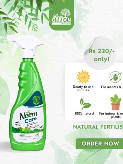 Want to control pests naturally? Our Neem Care Solution is a 100% natural, ready-to-use formula for both indoor and outdoor plants.