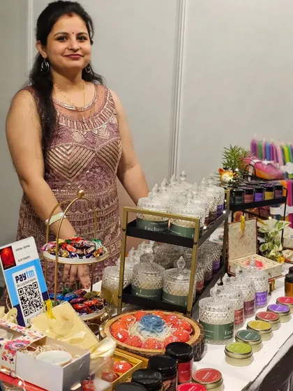 Here I am at my stall on Day 2, filled with gratitude for the fantastic support. Positive energy attracts even more positivity, and I'm so happy to share my creations.