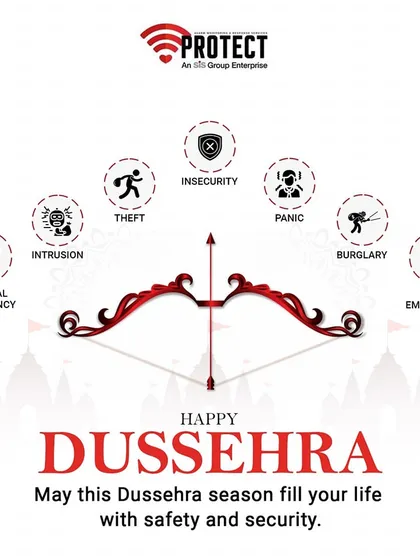 This Dussehra, we wish you victory over the demons of insecurity, theft, and emergencies. May your life be filled with safety and security. Happy Dussehra from the VProtect team.