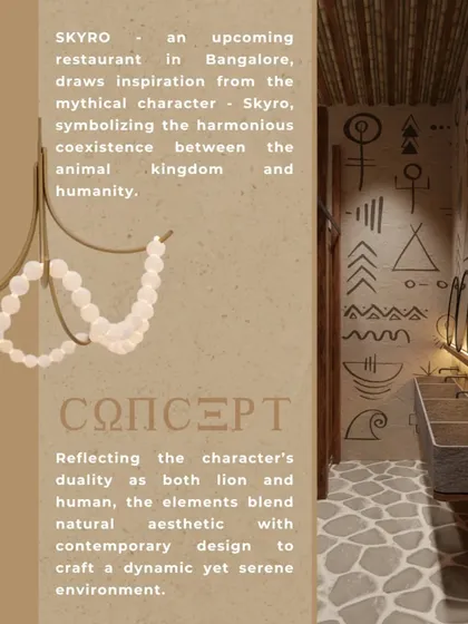 The concept for Skyro reflects the duality of its mythical namesake, a creature both lion and human. The design blends natural aesthetics with contemporary forms to craft an environment that is at once dynamic and serene.