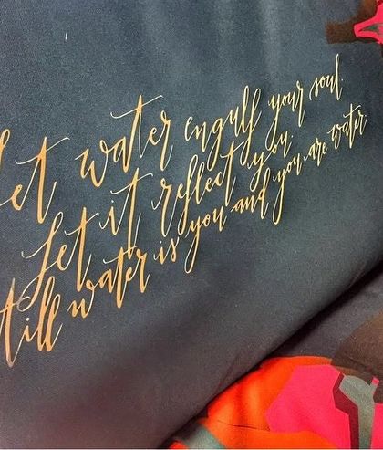 A close-up of the calligraphy on the taxi's upholstery. Seeing my words as part of this larger-than-life art piece was an incredible feeling.